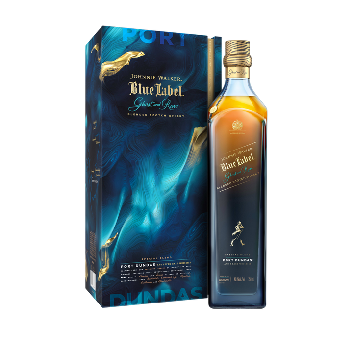 Johnnie Walker Blue Label Ghost and Rare Port Dundas Blended Scotch Whisky - Cork & Mash