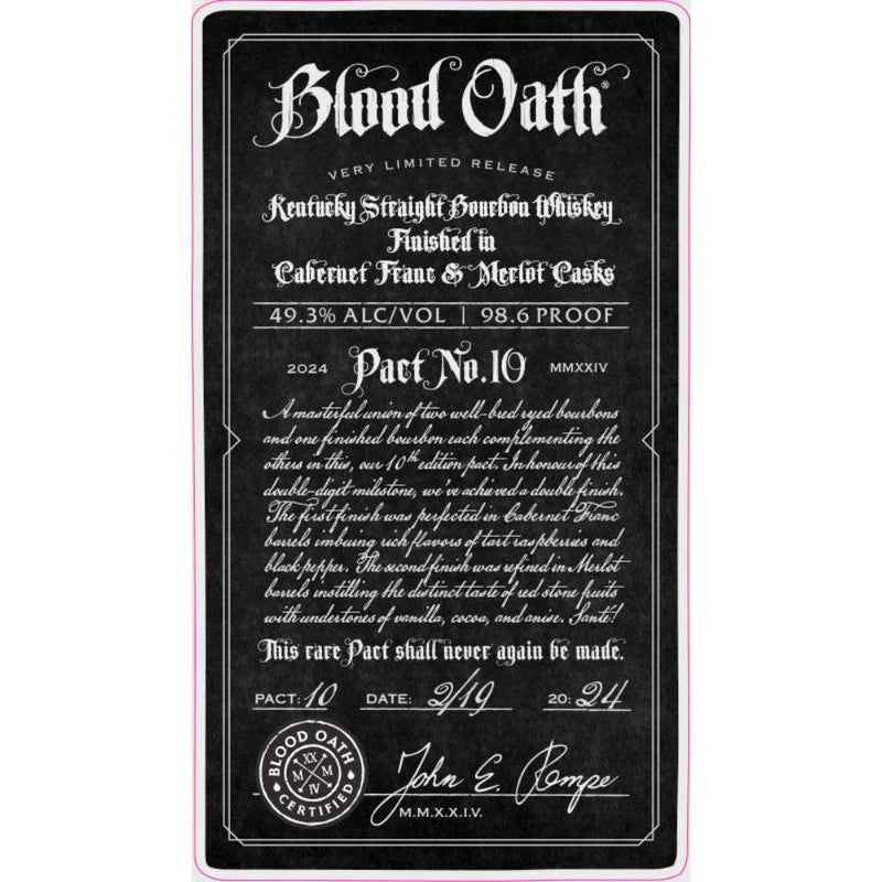 Blood Oath Pact No. 10 Finished In Cabernet Franc & Merlot Casks