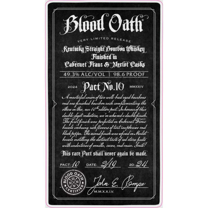 Blood Oath Pact No. 10 Finished In Cabernet Franc & Merlot Casks
