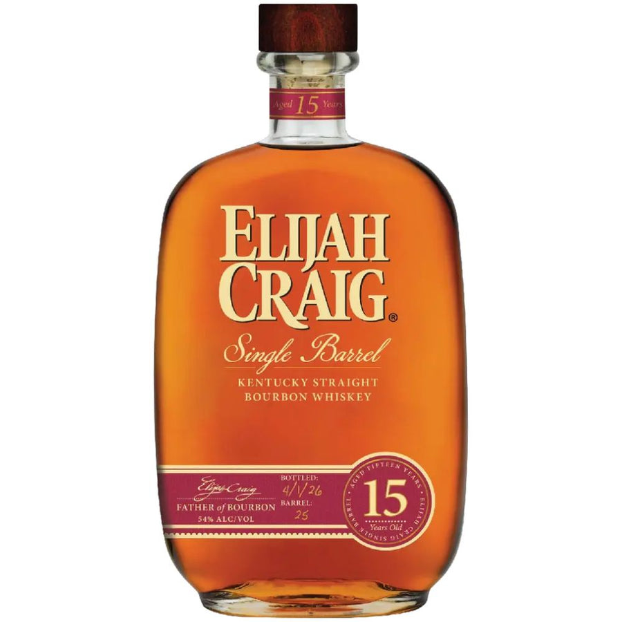 Elijah Craig 15 Year Old Single Barrel Kentucky Straight Bourbon Whiskey