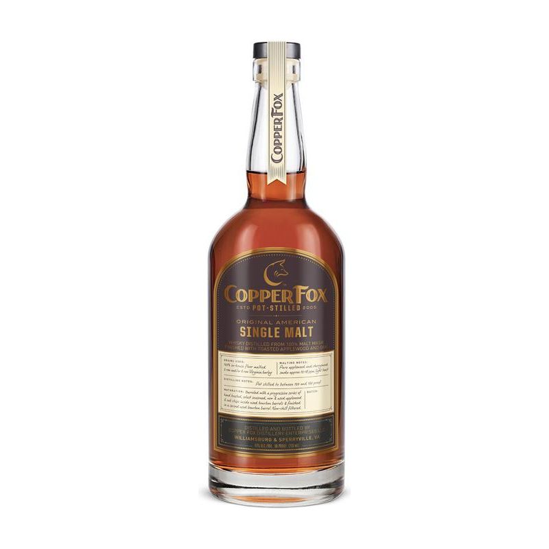 Copper Fox Pot Stilled Peachwood American Single Malt Creo Ergo Sum 750 ml - Cork & Mash