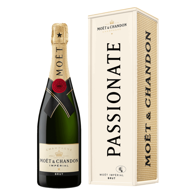 Moet and Chandon Imperial Brut Champagne N.V. Passionate Metal Box 750 ml - Cork & Mash