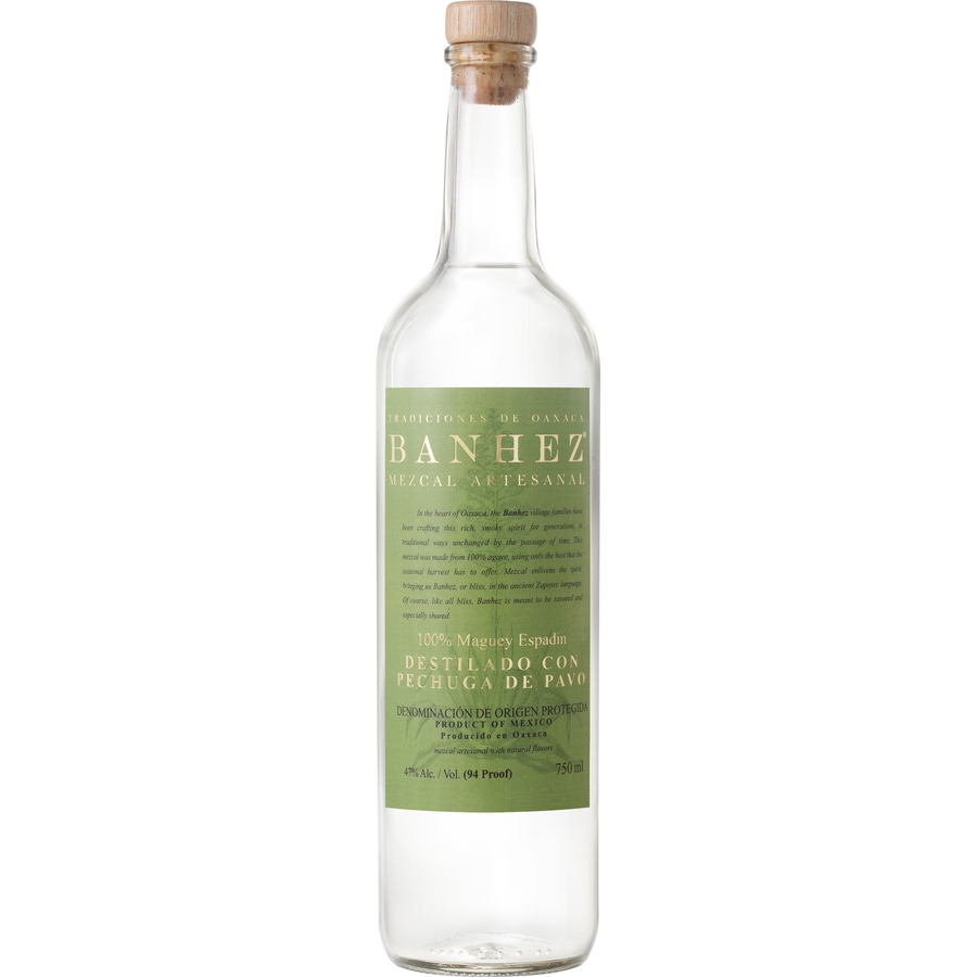 Banhez Mezcal Artesanal Destilado con Pechuga de Pavo 750 ml - Cork & Mash