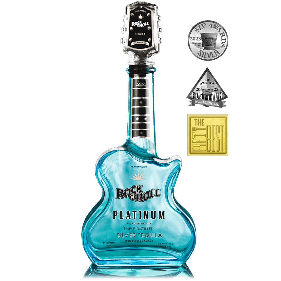 Rock N Roll Platinum Tequila Guitar 750 ml - Cork & Mash