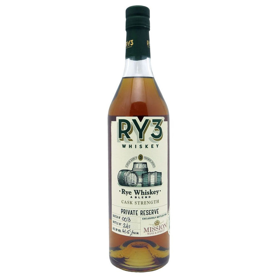 RY3 Rye Whiskey 750 ml - Cork & Mash