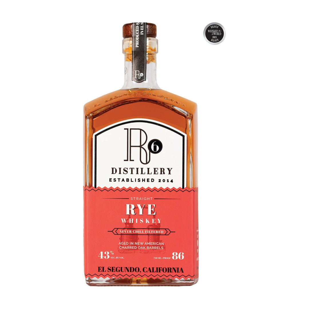 R6 Rye Whiskey Aged in America Charred Oak 750ml - Cork & Mash