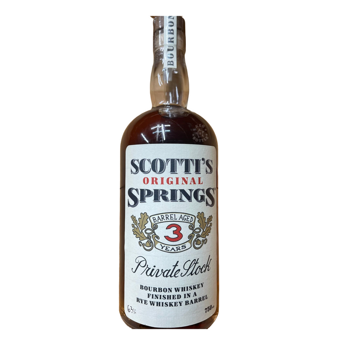 Scotti's Springs 3 Year Private Stock Barrel Aged Bourbon Finished in Rye Barrels 750 ml - Cork & Mash