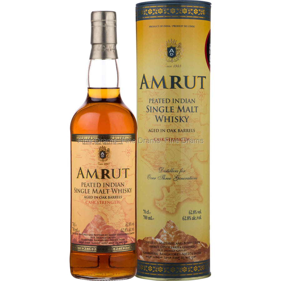 AMRUT Peated Indian Single Malt Whiskey CASK  STRENGTH 750 ml - Cork & Mash