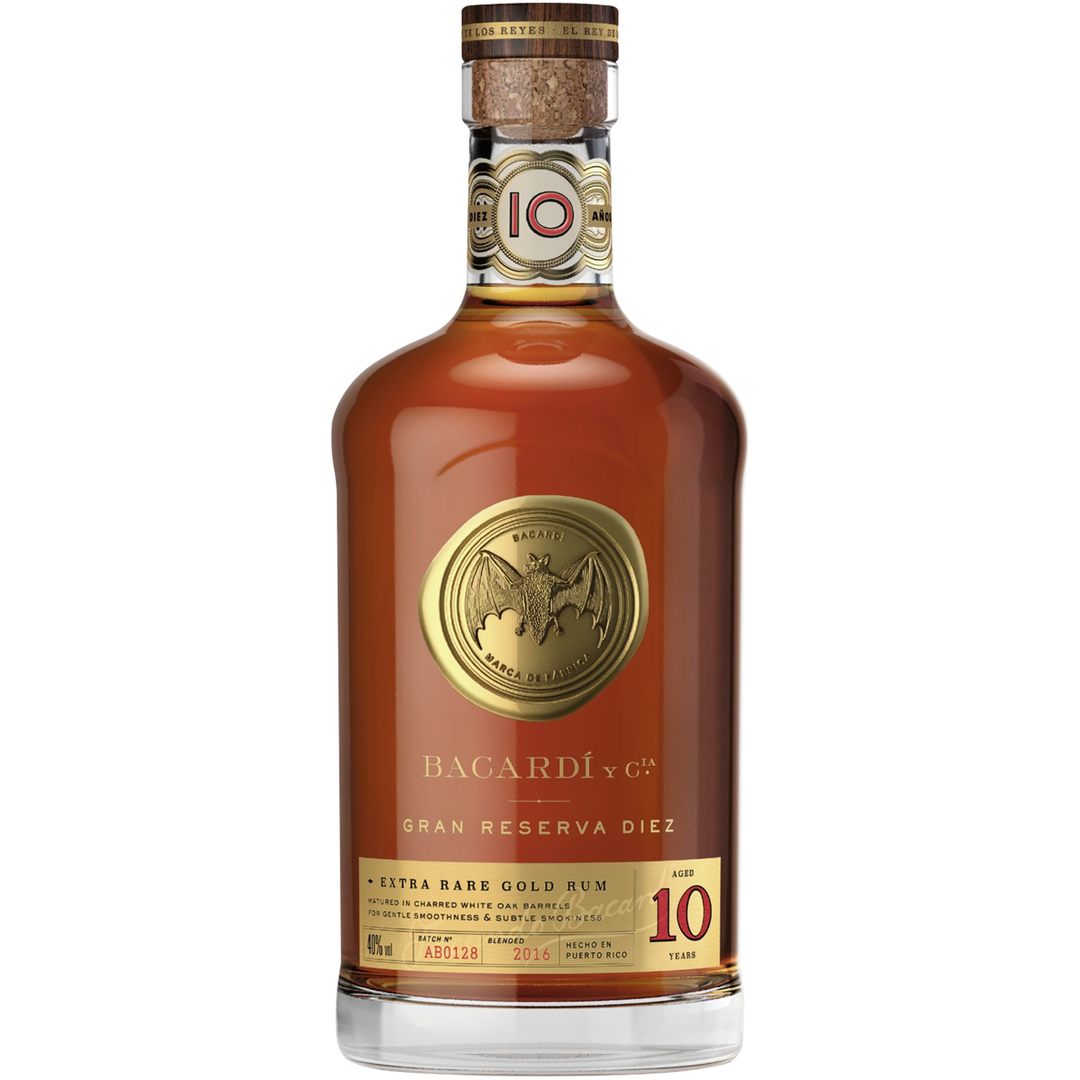 Bacardi Y Cia Gran Reserva Diez 10 Years Extra Rare Gold Rum 750 ml - Cork & Mash