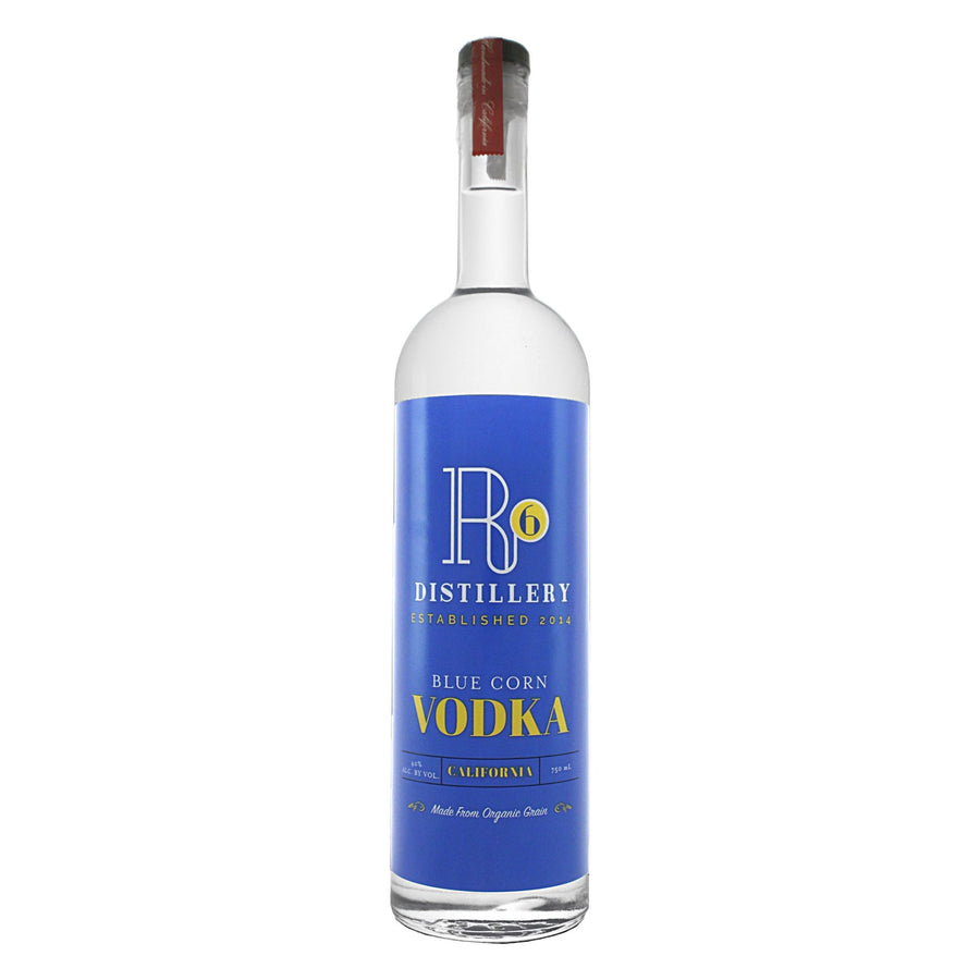 R6 Distillery Blue Corn Vodka California 750 ml - Cork & Mash