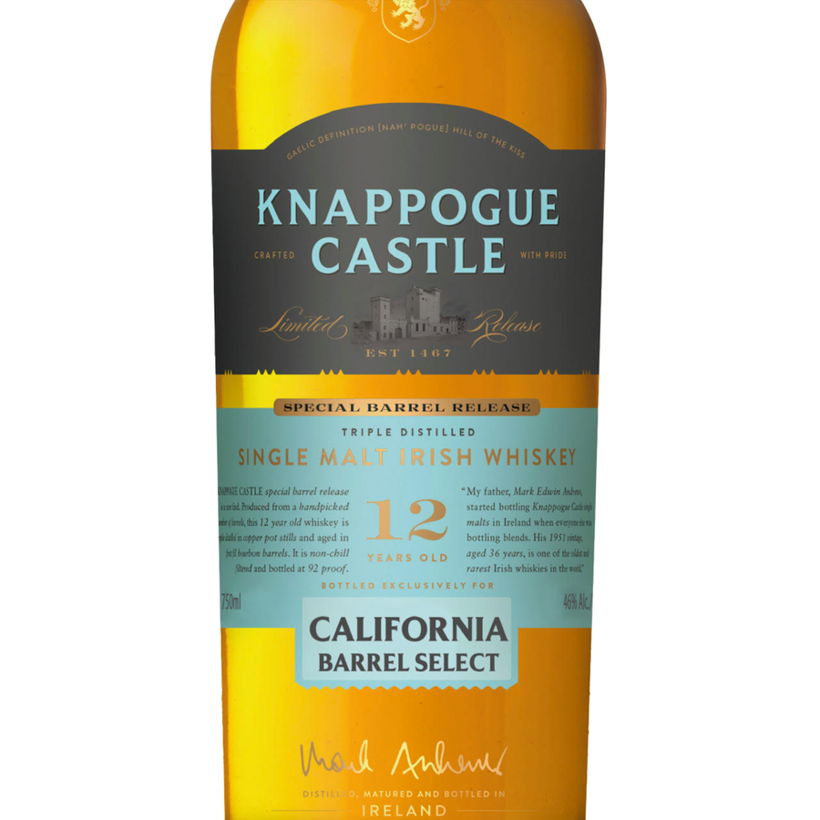 Knappogue Castle California Barrel Select Limited Release Single Malt Irish Whiskey 12 year 750 ml - Cork & Mash