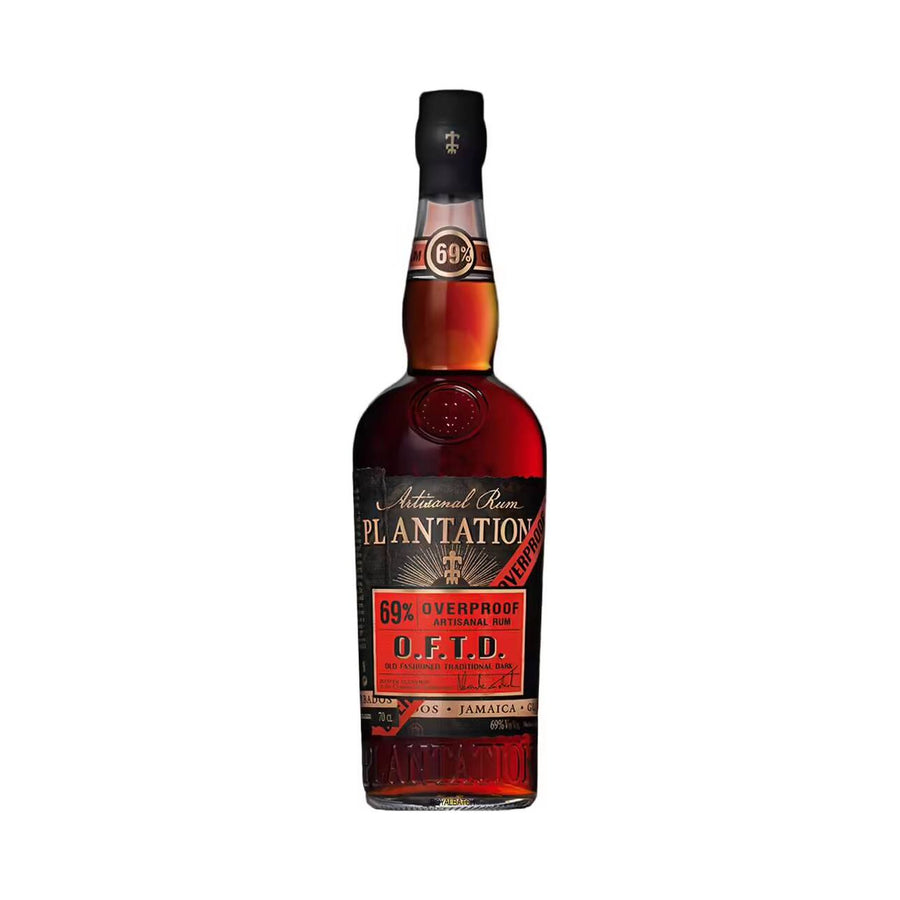 Plantation Over Proof 69 % Artisanal Rum O.F.T.D  Old Fashioned Traditional Dark 1L - Cork & Mash