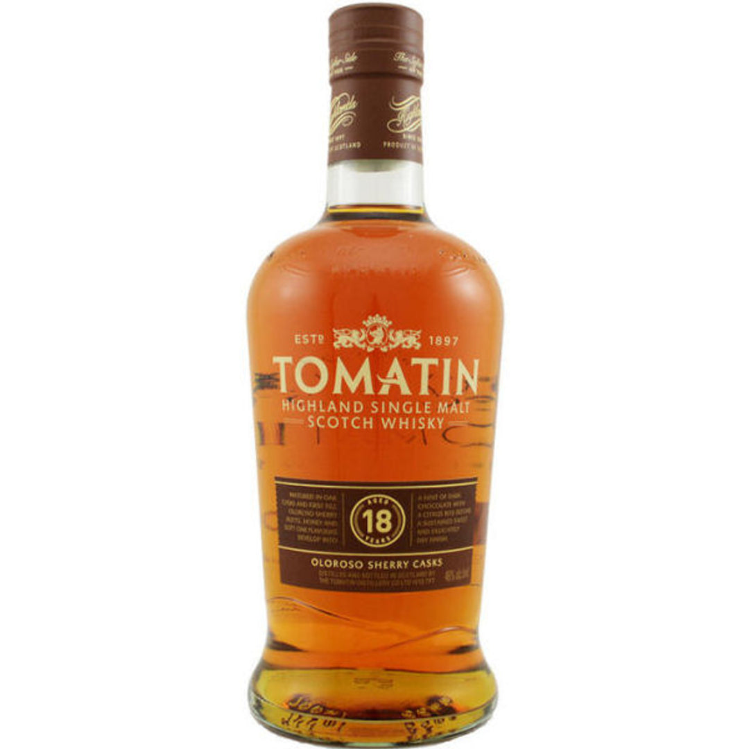 Tomatin Highland Single Malt Scotch Whisky Oloroso Sherry Cask 18 year 750 ml - Cork & Mash